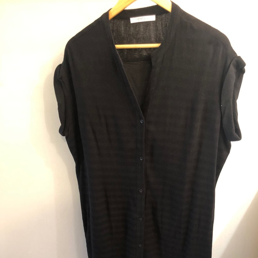 Violeta by Mango Buttoned Textured Dress